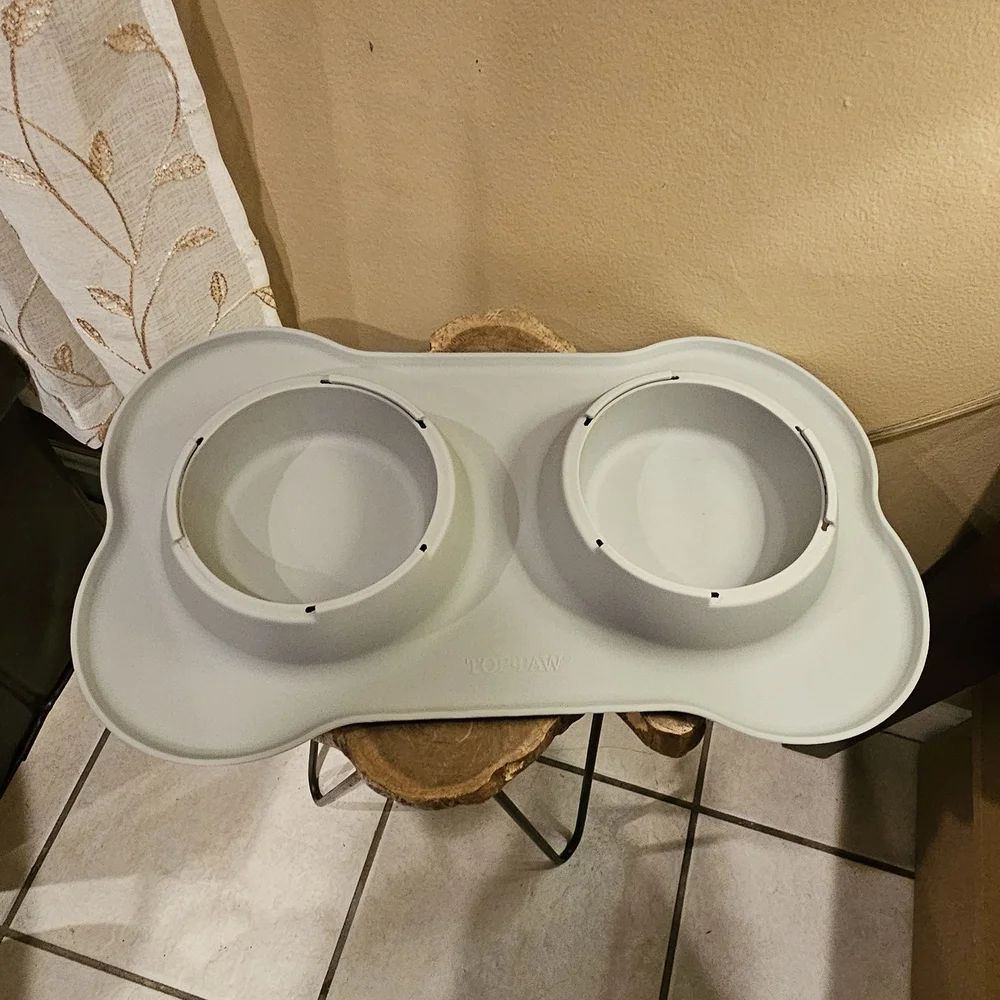 Top Paw Gray Silicone Pet Bowl